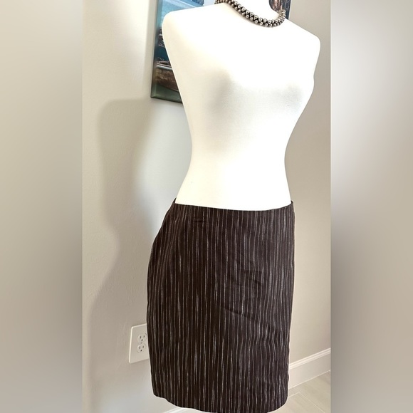 Kenneth Cole NY Linen Mini Coffee Brown Woven Short Skirt Office Party NWT - Picture 9 of 16